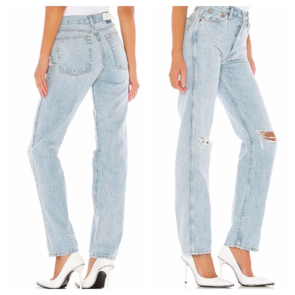 NWT RE/DONE 90s High Rise Loose in Bleach Destroy Size 29